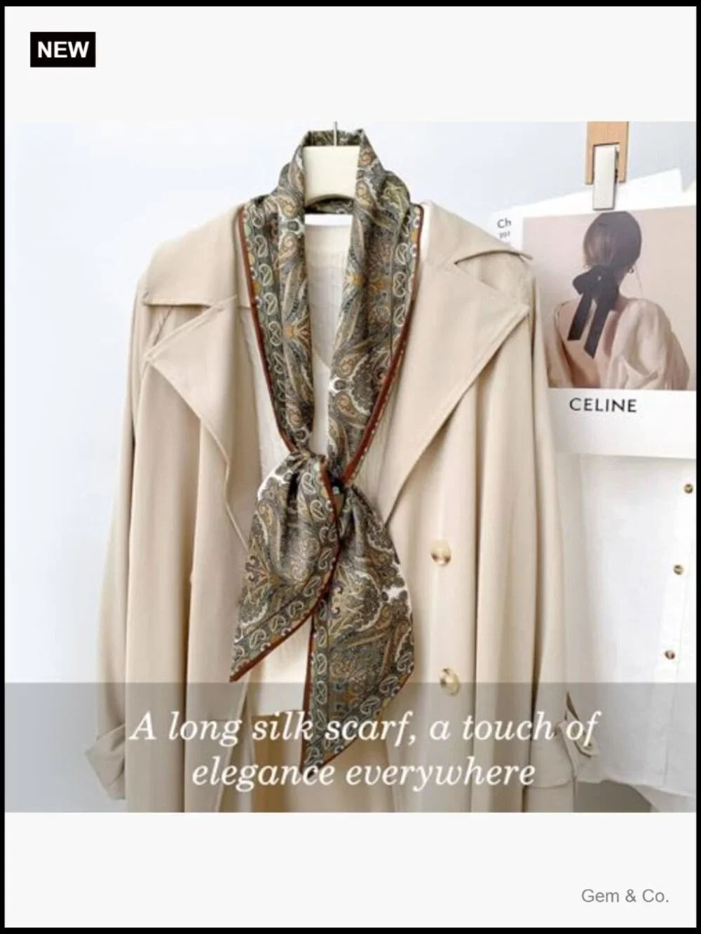 Silk Feel Multifunctional Head Scarf Women Hair Wrap Handbag Accessory